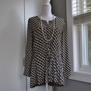 Maeve (Anthro brand) pleated tunic black/cream